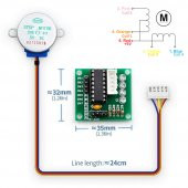 5V 28BYJ48 Step Motor + ULN2003A Sürücü Kartı thumbnail 8