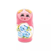 Ahşap Matruşka Bebek Beşli Set Pembe thumbnail 3
