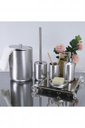 By Selim Elegance Gümüş 5 Parça Polyester Banyo Seti thumbnail 2