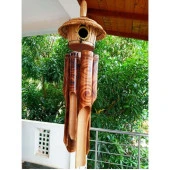Hasır Kuş Yuvalı Bambu Rüzgar Çanı 45 cm thumbnail 4