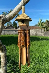Hasır Kuş Yuvalı Bambu Rüzgar Çanı 45 cm thumbnail 8