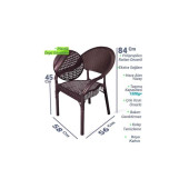 4 Adet bambu Plastik rattan Sandalye thumbnail 2