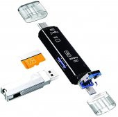 Micro USB -Type c - Usb Telefon Adaptörü Micro SD/SD Kart/USB Okuyucu Dönüştürücü thumbnail 3