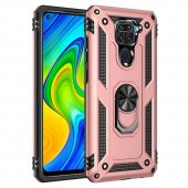 Xiaomi Redmi Note 9 Kılıf Sofya Yüzüklü Standlı Korumalı Kılıf thumbnail 1