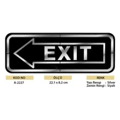 Abs Lüx Çift Katlı Yönlendirme Levhası Siyah-Gümüş Exit Sol Yön thumbnail 2