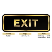 Abs Lüx Çift Katlı Yönlendirme Levhası Siyah-Altın Exit thumbnail 2