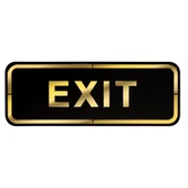 Abs Lüx Çift Katlı Yönlendirme Levhası Siyah-Altın Exit thumbnail 1