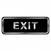 Abs Lüx Çift Katlı Yönlendirme Levhası Siyah-Gümüş Exit thumbnail 1