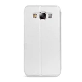 Samsung Galaxy E7 Yan Kapaklı Kılıf Beyaz thumbnail 2