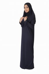 LACİVERT FERMUARSIZ NAMAZ ELBİSESİ thumbnail 2