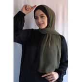 Bantlı Şifon Şal Haki Siyah thumbnail 1