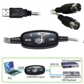 Usb Midi Kablo Org Adaptör Keyboard Adapter Piyano - 2 Metre thumbnail 3