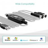 Usb Midi Kablo Org Adaptör Keyboard Adapter Piyano - 2 Metre thumbnail 5