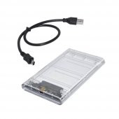 Wozlo 2.5 İnç Sata Usb 2.0 Harddisk Kutusu - Şeffaf - Mini Usb thumbnail 1