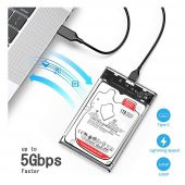 Kuvars 2.5 İnç Sata Usb 3.0 Harddisk Kutusu - Şeffaf - Micro Usb thumbnail 6