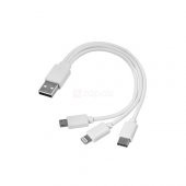 Usb Data Şarj Kablosu Çoklu Şarj Kablosu Mikrousb Lightning Typec thumbnail 1