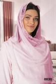 Mecit 0030 Bayan Taşlı Dantelli Şifon Şal Pembe thumbnail 4