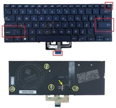 Asus UX433F, UX433Fa, UX433Fn Notebook Klavye Siyah TR Işıklı thumbnail 2
