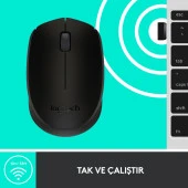 Logitech M171 USB Alıcılı Kablosuz Kompakt Mouse - Siyah thumbnail 6