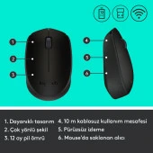 Logitech M171 USB Alıcılı Kablosuz Kompakt Mouse - Siyah thumbnail 7