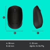 Logitech M171 USB Alıcılı Kablosuz Kompakt Mouse - Siyah thumbnail 9