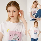 Biggdesign Faces Dreamer Kadın T-Shirt thumbnail 6
