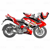 Bajaj Pulsar RS200 Ferrari Design Sticker Set thumbnail 1