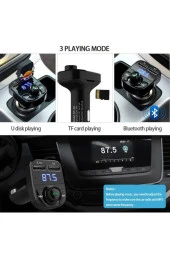 Carx8 Bluetooth Araç Kiti Fm Transmitter Micro Sd Usb Girişli thumbnail 3