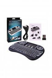 POLYGOLD Işıklı Mini Klavye Mouse Smart Tv Box Pc Şarjlı Pg-8035 thumbnail 1