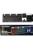 POLYGOLD Pg-8017 Oyuncu Isıklı Klavye Mause Seti Klavye + Mouse Seti thumbnail 3