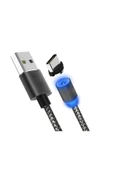Mmctech Iphone Android Samsung Manyetik Mıknatıslı Şarj Kablosu Micro Usb Type-c Uyumlu thumbnail 2