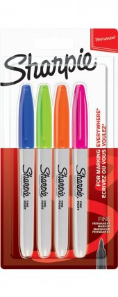 Sharpie Fine Permanent Markör Canlı Renkler 4Lü thumbnail 1