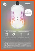 SteelSeries Aerox 3 Snow Kablolu Gaming Mouse thumbnail 6