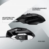 Logitech G502 X Kablolu Hero 25K Sensörlü Rgb Aydınlatmalı Oyuncu Mouse - Siyah thumbnail 6