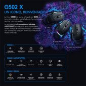Logitech G502 X Kablolu Hero 25K Sensörlü Rgb Aydınlatmalı Oyuncu Mouse - Siyah thumbnail 8