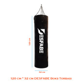 Desfabe Boxing Star 120x32 Cm Zincirli Boks Kum Torbası Siyah+Atlama İpi+Boks Eldiveni thumbnail 1