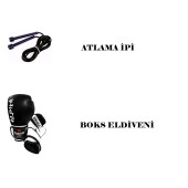 Desfabe Boxing Star 120x32 Cm Zincirli Boks Kum Torbası Siyah+Atlama İpi+Boks Eldiveni thumbnail 3