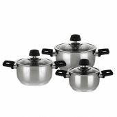 Aryıldız Piazza 3 Parça Simli Siyah Tencere Set thumbnail 1