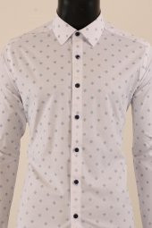 Uzun Kol Slim Fit Desenli Gömlek thumbnail 7