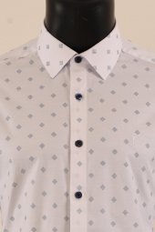Uzun Kol Slim Fit Desenli Gömlek thumbnail 8