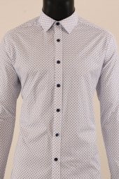 Uzun Kol Slim Fit Desenli Gömlek thumbnail 11
