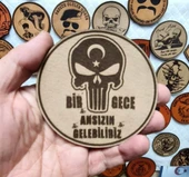 BİR GECE ANSIZIN GELEBİLİRİZ - Deri PEÇ - Arma - Askeri Patch thumbnail 2
