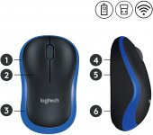Logitech M185 Mavi Kablosuz Mouse 910-002236 thumbnail 3