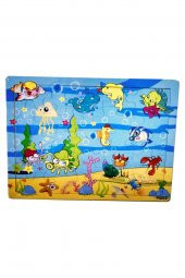 25 Parça Deniz Canlıları Ahşap Puzzle thumbnail 1