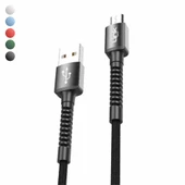 LinkTech K551 Micro USB Metal Başlı Data/Şarj Kablosu 3A 1mt thumbnail 1