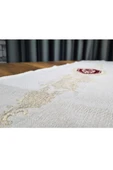 Sinem Lüx Keten Runner Krem Bordo thumbnail 6