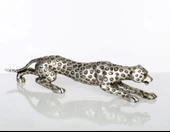 Leopar Eskitme Gümüş Dekoratif Biblo thumbnail 2