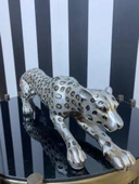 Leopar Eskitme Gümüş Dekoratif Biblo thumbnail 3