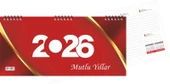 2026 Spiralli Masa Takvimi 16x33 Cm geniş thumbnail 1