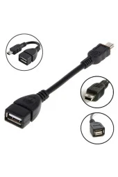 Mini USB OTG Kablo - 5 Pin USB Çevirici Kablo thumbnail 1